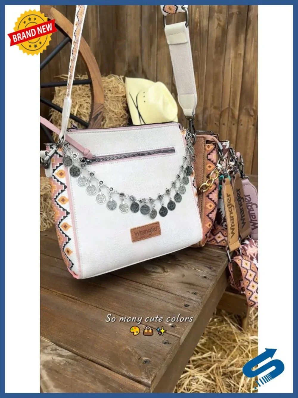Aztec Crossbody Purse Faux Leather Guitar Strap